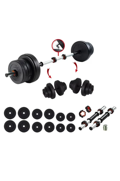 ECG Ecgspor 38 KG Multifonksiyonel Halter Seti ve Dambıl Seti Ağırlık Fitness Seti ürün görseli 1