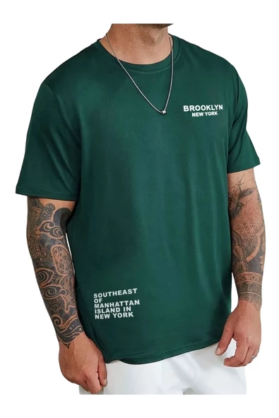Erkek Brooklyn Ny Baskılı Tshirt - Resim 8