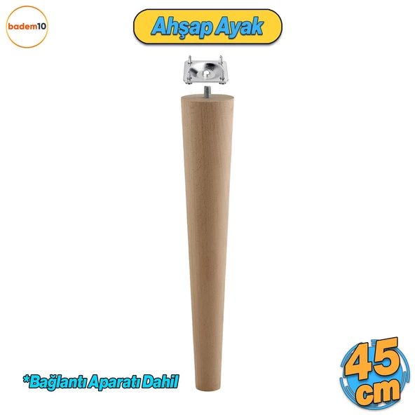 Ahşap Mobilya Ayağı Aparatlı 45 cm Sehpa Zigon Orta Masa Puf Tabure Tv Ünitesi Ayakları M8 Civatalı ürün görseli 1