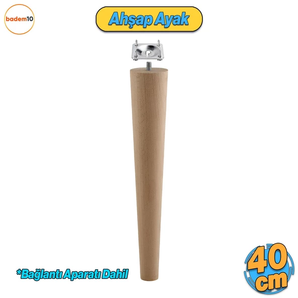 Ahşap Mobilya Ayağı Aparatlı 40 cm Sehpa Zigon Orta Masa Puf Tabure Tv Ünitesi Ayakları M8 Civatalı ürün görseli 1