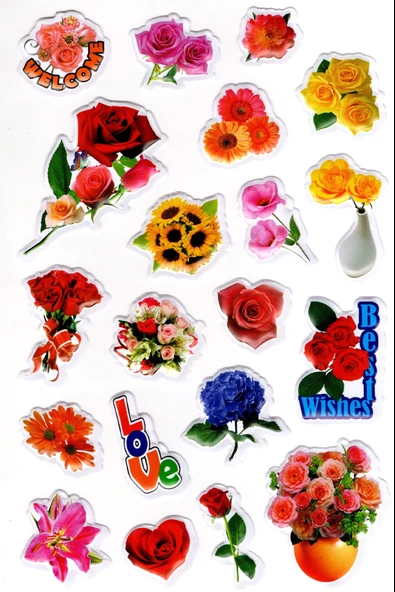 Sticker Kabartmalı A4 Boyutunda Stiker Defter, Planlayıcı Etiket-(lim064) - Gül Çiçek Buket ürün görseli 1