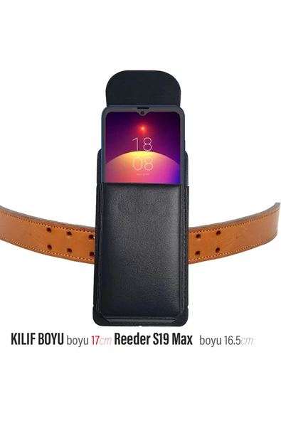 Reeder S19 Max Kemer Kılıfı Kapaklı Dik Suni Deri Çantası ürün görseli 1