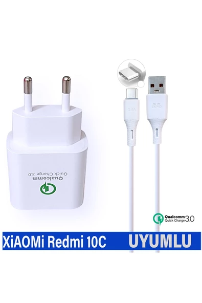 Xiaomi Redmi 10C Şarj Aleti - Redmi 10 C  Uyumlu Hızlı Şarj Aleti ve Type C Kablosu 18W 3.4A ürün görseli 1