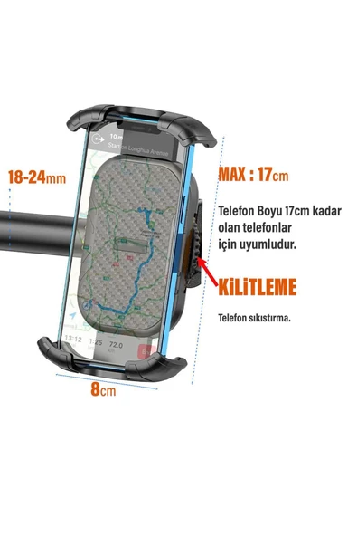 Motosiklet Telefon Tutucusu - Resim 3