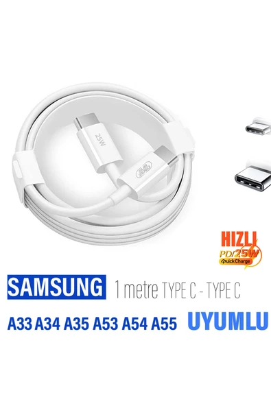Type-C Hızlı Şarj Kablosu Samsung A33 A34 A35 A53 A54 A55 Şarj Kablosu 25W ürün görseli 1