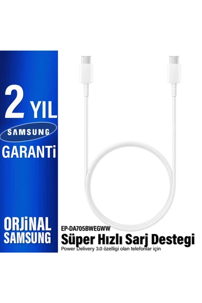 EP-DA705B Samsung Type-C Kablo 25W Hızlı Şarj Kablosu  (Samsung Türkiye Garantili) ürün görseli 1