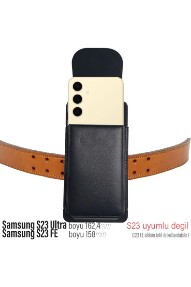 Samsung S23 Ultra Kemer Kılıfı Kapaklı Bel Kılıfı dik tasarım ürün görseli 1