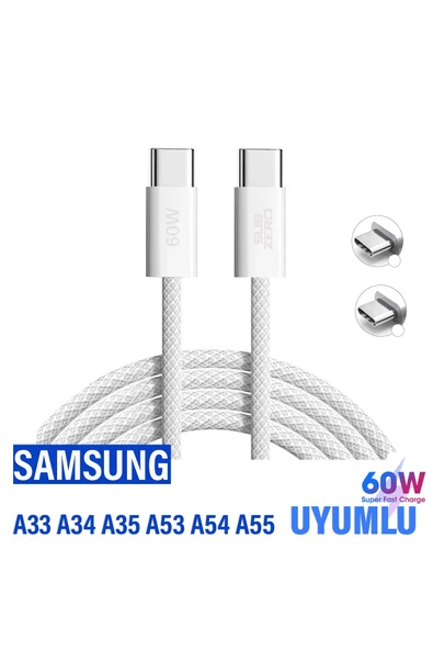 Samsung A33 A34 A35 A53 A54 A55 Şarj Kablosu Type-C 60W HIZLI ürün görseli 1