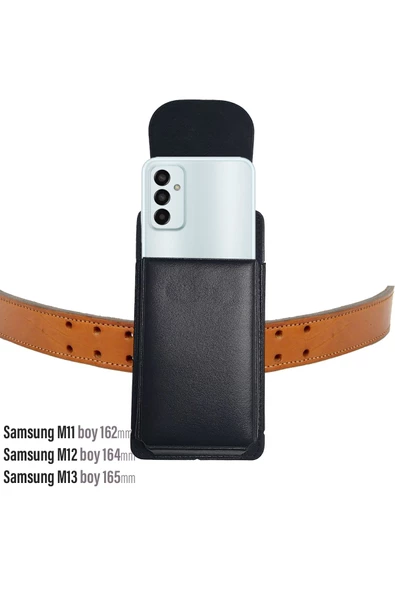 Samsung M11 M12 M13 Siyah Bele Takılan Çanta Kemer Telefon Kılıfı ürün görseli 1