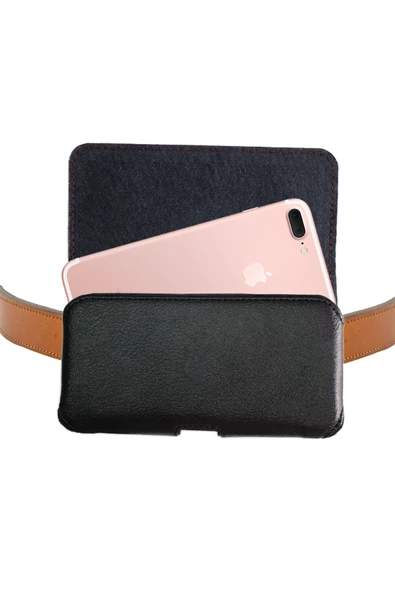 iPhone 7 Plus  - iPhone 8 Plus uyumlu Kemer Kılıfı Kapaklı Bel Çanta ürün görseli 1