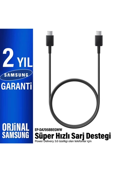 EP-DA705B Samsung Type-C Kablo 25W Hızlı Şarj Kablosu  (Samsung Türkiye Garantili) ürün görseli 1