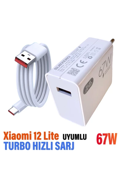 Xiaomi 12 Lite Uyumlu  Şarj Aleti ve 67W Turbo Hızlı ürün görseli 1