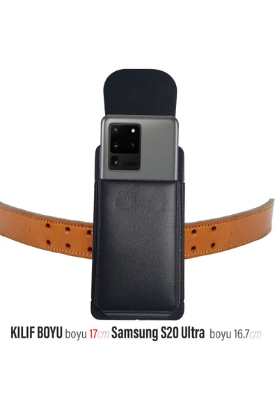 Samsung S20 Ultra Kemer Kılıfı Kapaklı Dik Suni Deri ürün görseli 1