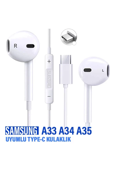 SAMSUNG A33 A34 A35 Uyumlu Type-C Kulaklık Mikrofonlu ürün görseli 1