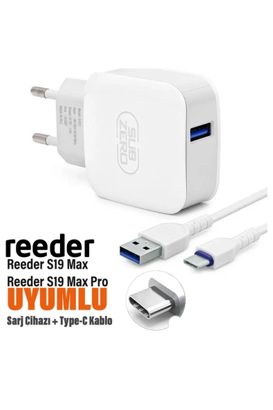 Reeder S19 Max Pro Uyumlu Şarj Aleti ve TYPE C Kablo ürün görseli 1