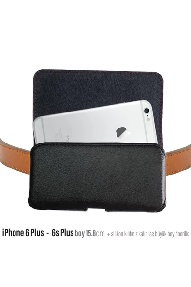 iPhone 6 Plus  - iPhone 6S Plus uyumlu Kemer Kılıfı Kapaklı Bel Çanta Telefon Kılıfı ürün görseli 1