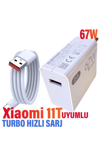 Xiaomi 11T Uyumlu 67W Turbo Hızlı Şarj Aleti ve HIZLI Şarj Kablosu ürün görseli 1
