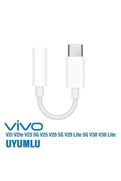 Tyep-C Kulaklık Dönüştürcü Vivo V21 V23 V25 V29 5G V29 Lite V30 Lite Uyumlu Çevirici Type-C AUX ürün görseli 1