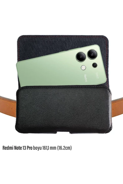 Redmi Note 13 Kılıfı Bele Takılan Kemer Kılıfı Yan Suni Deri Kapaklı ürün görseli 1