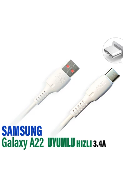 Samsung A22 Şarj Kablosu 3.4A 20W HIZLI Type C Şarj Kablosu ürün görseli 1