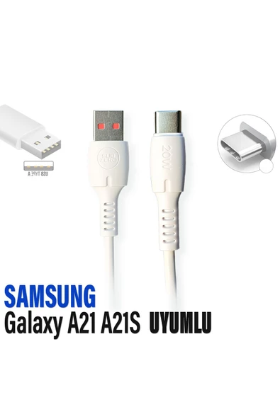 Samsung A21 Şarj Kablosu  Galaxy A21S Şarj Cihazı Kablosu 3.4A HIZLI Şarj ürün görseli 1