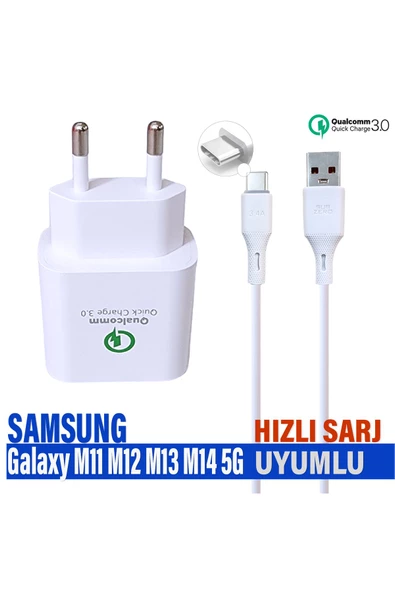 Samsung Galaxy M11 M12 M13 M14 5G Şarj Aleti HIZLI Şarj Adaptör ve Type-C Kablo ürün görseli 1