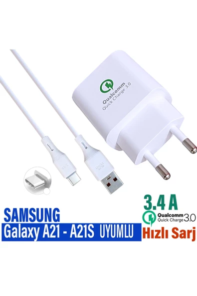 Samsung A21 Şarj Aleti Type-C - Galaxy A21s Şarj Aleti Type-C HIZLI Şarj ürün görseli 1