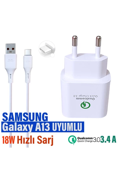 Samsung Galaxy A13 Şarj Aleti 18W HIZLI Şarj Adaptörü ve Type-C Kablosu ürün görseli 1