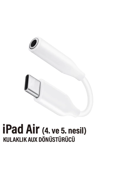 TYPE-C AUX iPad Air 4 - 5 nesil UYUMLU Kulaklık Dönüştürücü Type-C Çevirici Aparat ürün görseli 1