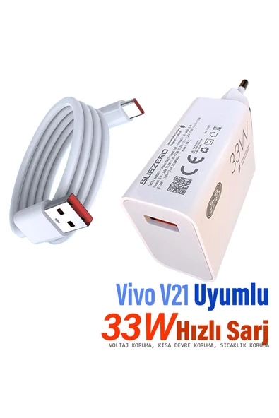 Vivo V21 Şarj Aleti 33W HIZLI Şarj ve 5A Kablosu ürün görseli 1
