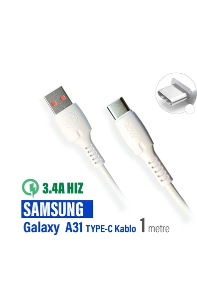 Samsung A31 Şarj Kablosu TYPE-C Hızlı Şarj Uyumlu 3.4A ürün görseli 1