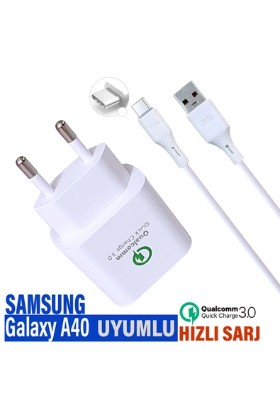 Samsung Galaxy A40 Şarj Aleti ve Type C Kablo  HIZLI Şarj Cihazı ürün görseli 1