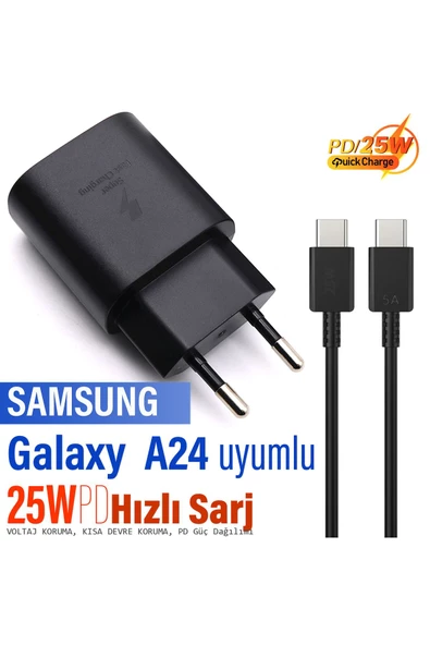 A24 Şarj Aleti ve Kablosu 25W HIZLI Şarj Type C Kablo ürün görseli 1