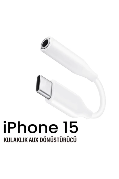 iPhone 15-15 PLUS-15 PRO-15 PRO MAX Kulaklık Dönüştürücüsü Type-C Çevirici Aparat ürün görseli 1