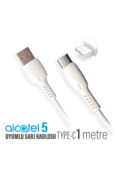 Alcatel 5 Şarj Kablosu 1 Metre Type-C ürün görseli 1