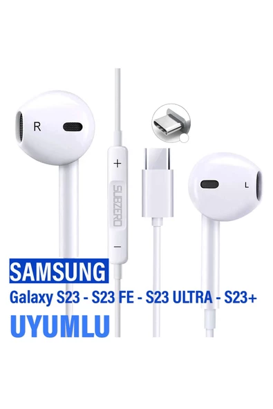 Samsung S23 - S23 FE - S23 Ultra - S23 Plus Kulaklık Kablolu Type-C Mikrofonlu ürün görseli 1