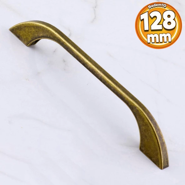 Meriç 128 mm - 12.8 cm Eskitme Antik Sarı Metal Mobilya Mutfak Dolabı Dolap Kulpu Kulbu Kulpları ürün görseli 1