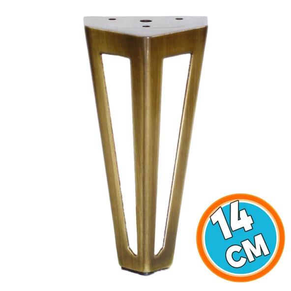 Mobilya Koltuk Baza Puf Kanepe Tv Ünite Masa Ayağı Ayakları Metal Ayak 14 Cm Antik Sarı ürün görseli 1