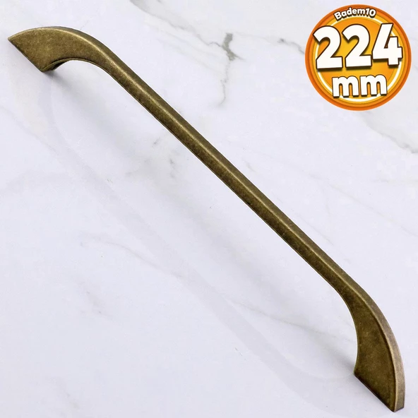 Meriç 224 mm - 22.4 cm Eskitme Antik Sarı Metal Mobilya Mutfak Dolabı Dolap Kulpu Kulbu Kulpları ürün görseli 1
