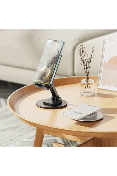Ofis Masaüstü Telefon Tutucu Metal Tabanı 360 Derece Döndürülebilir ürün görseli 1
