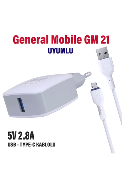 General Mobile GM 21 - GM21 Pro - Plus Şarj Aleti ve Kablosu ürün görseli 1