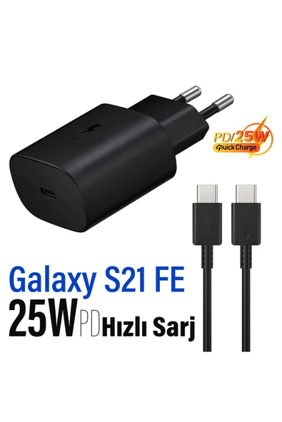 Samsung Galaxy S21 FE Uyumlu Type-C Şarj Aleti 25W Hızlı Şarj PD 3.0 ürün görseli 1