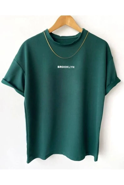 Unisex Brooklyn Baskılı Oversize Tshirt - Resim 6