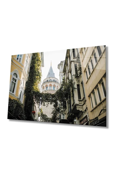 AlpiLeo Istanbul Galata Kulesi Manzara 4mm Dayanıklı Alp Özel Cam Tablo Temperli Cam ürün görseli 1