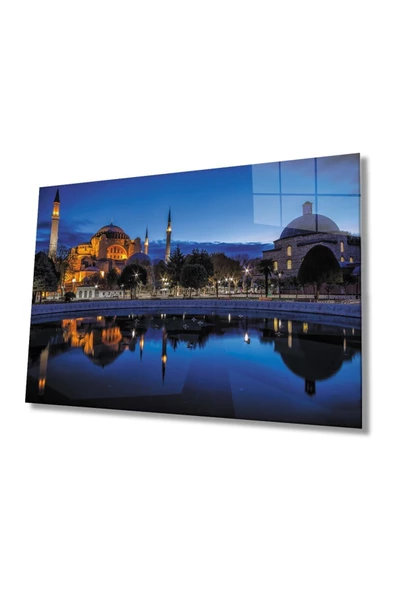 AlpiLeo Istanbul Ayasofya Camii Manzara 4mm Dayanıklı Alp Özel Cam Tablo Temperli Cam ürün görseli 1