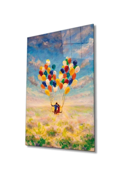 AlpiLeo Balonlar Soyut Temperli Cam Tablo - Resim 2
