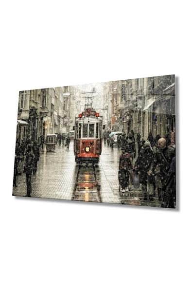 AlpiLeo Istanbul Istiklal Caddesi Manzara Dayanıklı Alp Özel Cam Tablo Hediye ürün görseli 1
