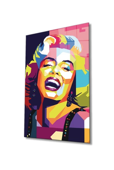 AlpiLeo Renkli Marilyn Monroe Alp Özel Cam Tablo ürün görseli 1