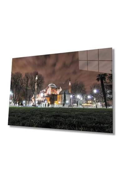 AlpiLeo Istanbul Akşam Camii Manzaralı 4mm Dayanıklı Alp Özel Cam Tablo ürün görseli 1
