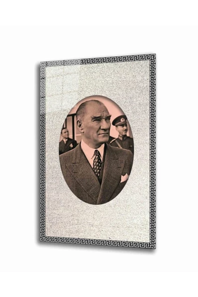 AlpiLeo Bej Dayanıklı Temperli Atatürk Alp Özel Cam Tablo 4 Mm ürün görseli 1